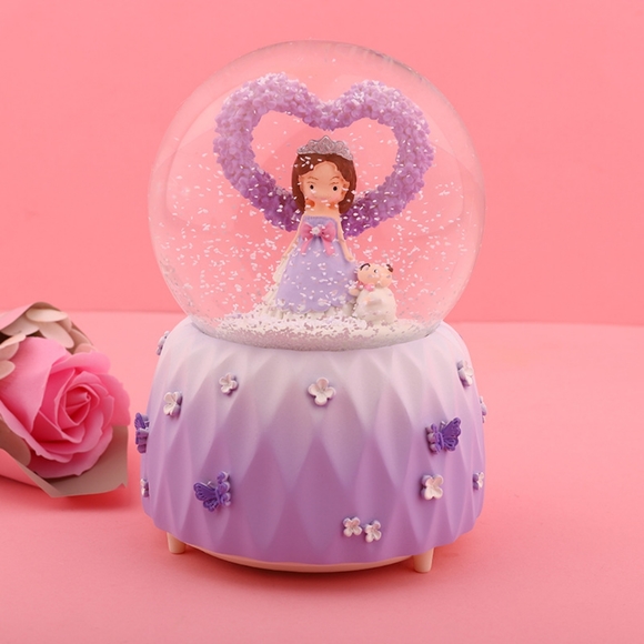 Princess Floral Musical Snowglobe Box - Picture 5 of 6